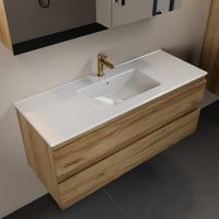 MONDIAZ AIVY 120cm badmeubel Chai, wastafel glanzend wit keramiek midden 1 kraangat met spiegelkast (M60103 - AI-M120CHMI - AI-C120CHMI)