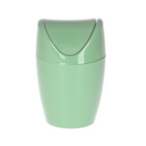 Mini prullenbakje - groen - kunststof - met klepdeksel - keuken aanrecht/tafel model - 1,5 Liter