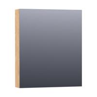 Brauer Impress Deluxe Spiegelkast - 60 cm - met interne en externe Verlichting - 1 Rechtsdraaiende Dubbelzijdige Spiegeldeur - Forest Tan