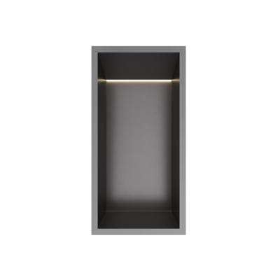Hotbath &MORE Inbouwbox of inbouwnis - 30x15x10 - with LED IP44 - Geborsteld gunmetal PVD BOX015LBGP