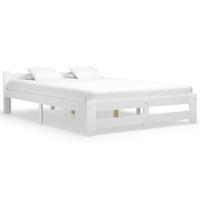 Bedframe massief grenenhout wit 180x200 cm