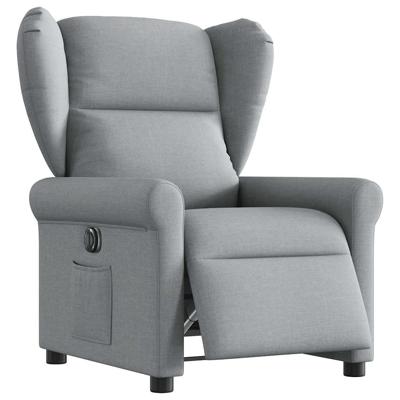 Fauteuil elektrisch verstelbaar stof lichtgrijs