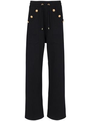 Balmain pantalon de jogging en coton biologique à lien de resserrage - Noir