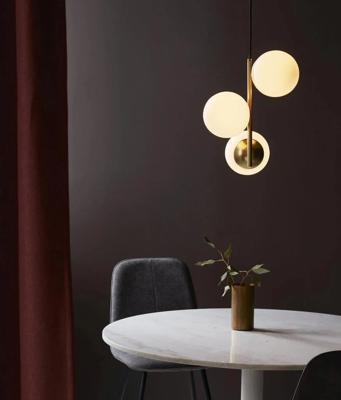 Hanglamp opaal glas goud Nordlux &apos;Lilly&apos; messing E14 fitting 365mm