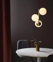 Hanglamp opaal glas goud Nordlux &apos;Lilly&apos; messing E14 fitting 365mm