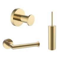 Sanisupply toiletaccessoires set rond geborsteld goud - thumbnail