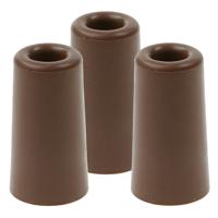 Benson Deurbuffers / deurstoppers - 3x - bruin - rubber - 75 x 40 mm - deurstop