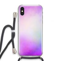 Clouds pastel: iPhone X Transparant Hoesje met koord