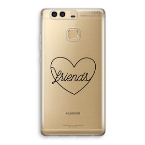 Friends heart black: Huawei P9 Transparant Hoesje