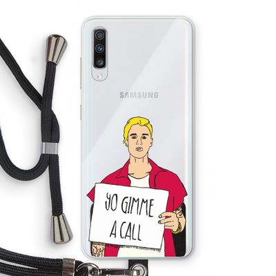 Gimme a call: Samsung Galaxy A70 Transparant Hoesje met koord