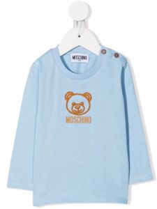 Moschino Kids t-shirt à motif Teddy Bear brodé - Bleu