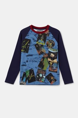 T-shirt van biologisch katoen met raglanmouwen - BLACK - 3/4