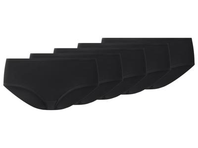 esmara Set van 5 dames hipsters - Plus size (Zwart, 3XL (56/58))