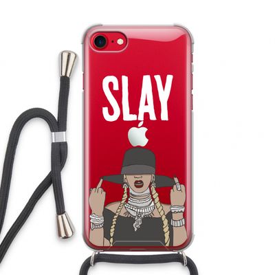 Slay All Day: iPhone SE 2020 Transparant Hoesje met koord