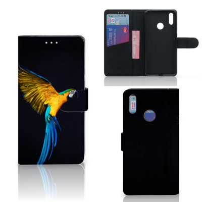 Huawei Y7 (2019) | Telefoonhoesje | Met pasjeshouder | Papegaai