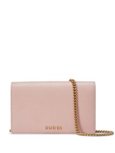 Gucci portefeuille Gucci Script à bride en chaîne - Rose