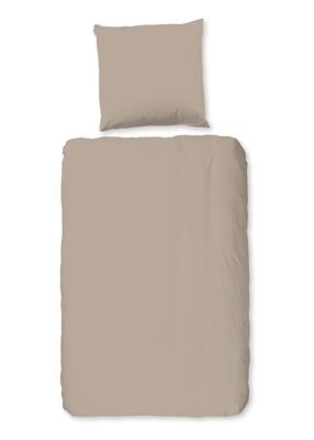 Good Morning Dekbedovertrek "uni dessin" - Zand - (135x200 cm) - Katoen Flanel