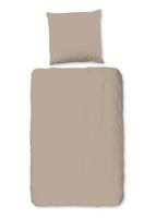 Good Morning Dekbedovertrek "uni dessin" - Zand - (135x200 cm) - Katoen Flanel