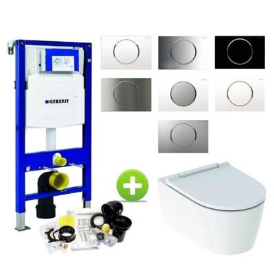 Geberit UP320 Toiletset set69 ONE Rimless Diepspoel Turboflush Wit met Sigma 10 drukplaat