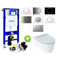 Geberit UP320 Toiletset set69 ONE Rimless Diepspoel Turboflush Wit met Sigma 10 drukplaat