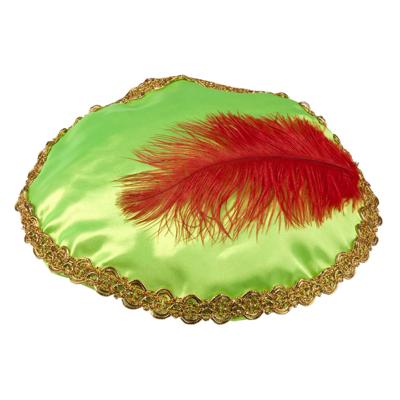 Pieten baret - met veer - groen - voor kinderen - pietenmuts/baret - Sinterklaasfeest Pieten baret - met veer - groen - voor kinderen - pietenmuts/baret - Sinterklaasfeest