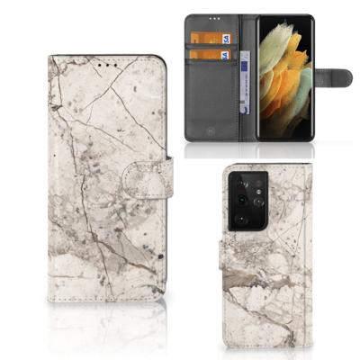 Samsung Galaxy S21 Ultra | Bookcase | Marmer Beige