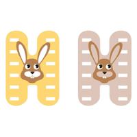 Small Foot - houten dieren kinderletter - h