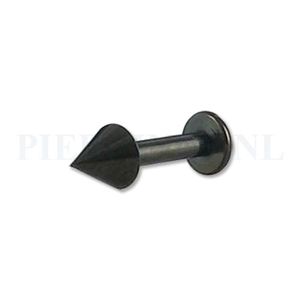 Labret zwart 1.6 mm spike 8 mm + 4 mm spike