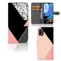 Xiaomi Redmi 9T | Poco M3 | Book Case | Zwart Roze Vormen