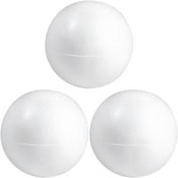 Piepschuim bol/ballsen - 3x - wit - D20 cm - halve schalen - hol - hobby/DIY materiaal