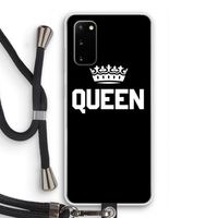 Queen zwart: Samsung Galaxy S20 Transparant Hoesje met koord