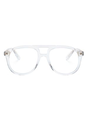 Gucci Eyewear lunettes de vue pilote à plaque logo - Tons neutres