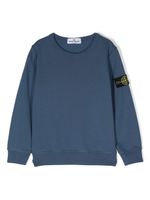 Stone Island Junior logo-patch crew-neck sweatshirt - Bleu - thumbnail