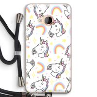 Rainbow Unicorn: HTC U Play Transparant Hoesje met koord