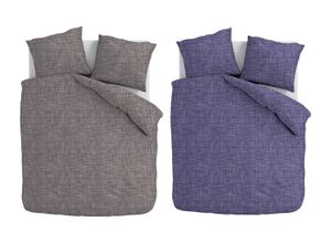 Cotton Rich Collection Dekbedovertrek - Linnen-Look - Antraciet of Blauw