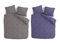 Cotton Rich Collection Dekbedovertrek - Linnen-Look - Antraciet of Blauw