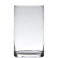 Transparante home-basics cylinder vorm vaas/vazen van glas 20 x 15 cm