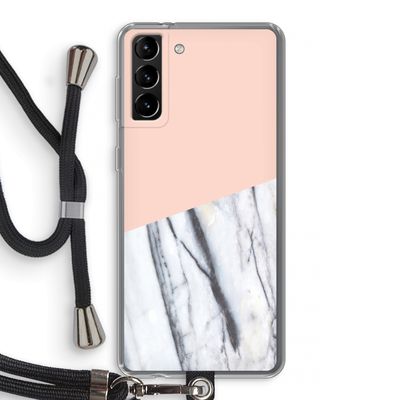 A touch of peach: Samsung Galaxy S21 Plus Transparant Hoesje met koord