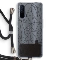 Geometrische lijnen zwart: OnePlus Nord CE 5G Transparant Hoesje met koord