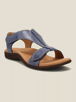 Retro Solid Color Casual Velcro Portable Sandals - thumbnail