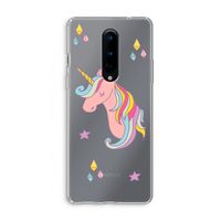 Roze eenhoorn: OnePlus 8 Transparant Hoesje