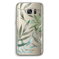 Tropical watercolor leaves: Samsung Galaxy S7 Transparant Hoesje