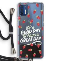 Don't forget to have a great day: Motorola Moto G9 Plus Transparant Hoesje met koord
