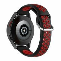 Siliconen sportbandje met gesp - Zwart + rood - Samsung Galaxy Watch - 46mm