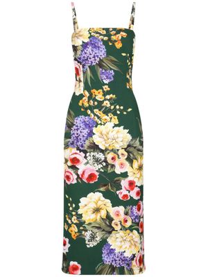 Dolce & Gabbana robe Astana mi-longue à imprimé graphique - Vert