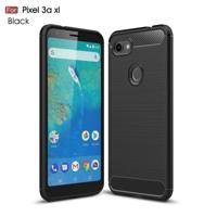 Geborsteld textuur Carbon Fiber TPU Case voor Google pixel 3a XL (zwart)