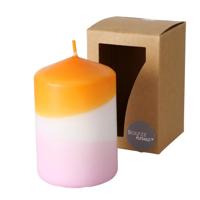Boltze Home Kaars splash dip dye h9cm oranje/lila