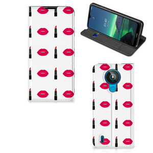 Nokia 1.4 Hoesje met Magneet Lipstick Kiss