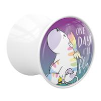 Double Flared Plug met Chubby Unicorn Design Acryl Tunnels & Plugs