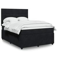 Boxspring met matras fluweel zwart 140x200 cm